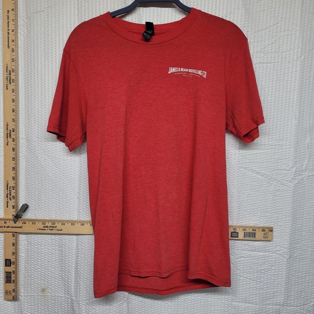 Jim Beam Bourbon Whiskey T-Shirt Red Heather District Perfect Tri Mens Small 750